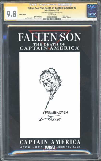 CGC Graded Comics - Fallen Son: The Death of Captain America #3 (CGC) - Death - Captain America - Fallen Son - Drawing - Frankenstien