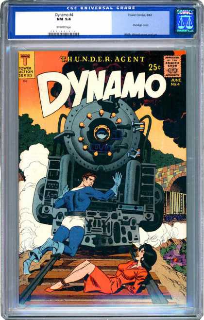 CGC Graded Comics - Dynamo #4 (CGC) - Train - Dynamo - Railroad - Tunnel - Thunder Agent