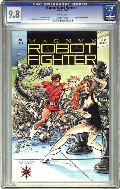 CGC Graded Comics - Magnus Robot Fighter #1 (CGC) - Robot Fighter - Man In Red - Woman In Black - Rogue Robots - Robots War City