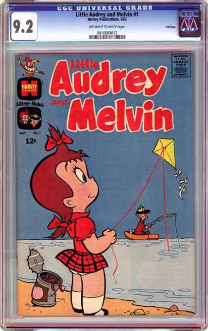 CGC Graded Comics - Little Audrey and Melvin #1 (CGC) - Kite - Fishing - Boat - Worms - Water