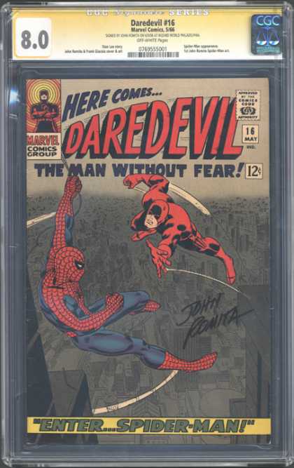 CGC Graded Comics - Daredevil #16 (CGC) - Daredevil - Approved By The Comics Code - The Man Without Fear - Spider-man - John Romita