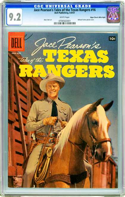 CGC Graded Comics - Jace Pearson's Tales of the Texas Rangers #16 (CGC) - Face Pearsons - Horse - Ready For Riding - Smiling - Hat