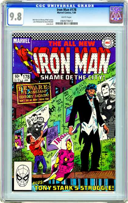 CGC Graded Comics - Iron Man #178 (CGC) - Iron Man - Tony Stark - Kid - Posters - Graffiti