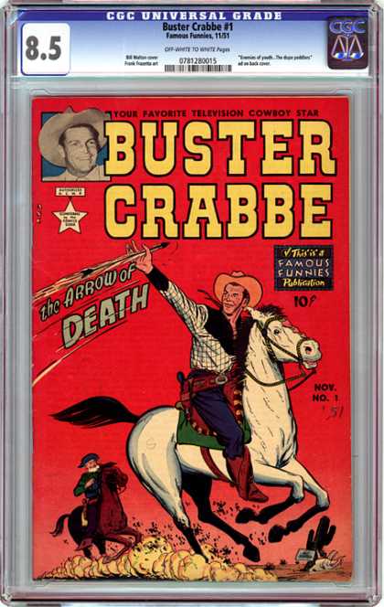 CGC Graded Comics - Buster Crabbe #1 (CGC) - Buster Crabbe - The Arrow Of Death - Famous Funnies - Horse - Cowboy