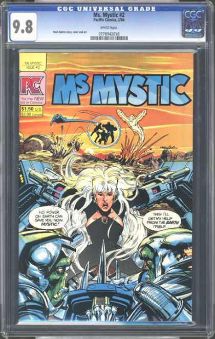 CGC Graded Comics - Ms. Mystic #2 (CGC) - Robot Arms - Armor - Monsters - Rocks - White Hair