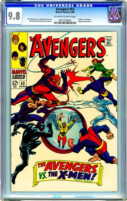 CGC Graded Comics - Avengers #53 (CGC) - The Avengers - The Avengers Vs The X-men - Flying Man In A Bubble - Red Haired Woman In A Yellow Mask - Man In A Black Outfit
