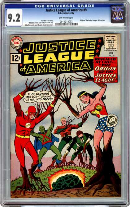 CGC Graded Comics - Justice League of America #9 (CGC) - Trees - Meteor - Flash - Wonder Woman - Aquaman