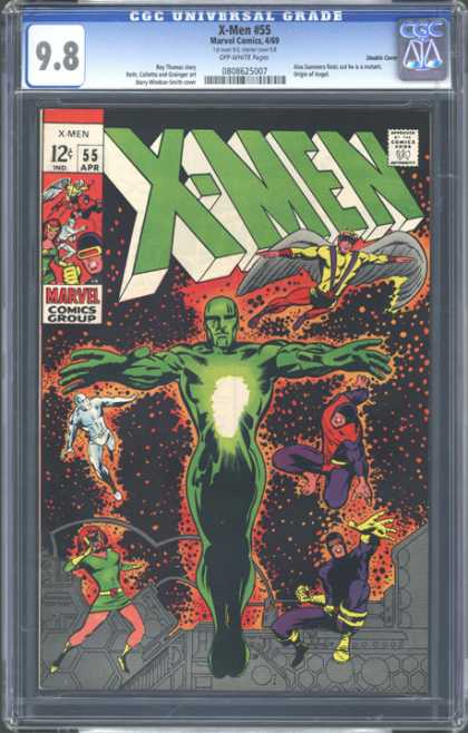 CGC Graded Comics - X-Men #55 (CGC) - Flying Man - Green Fighter - Team Fight - Green Man - Inside Power
