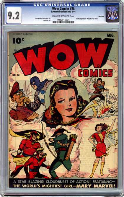 CGC Graded Comics - Wow Comics #28 (CGC) - Cgc Graded - Fawcett Publications - Classic - Mary Marvel - Super Heroes