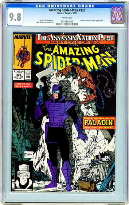 CGC Graded Comics - Amazing Spider-Man #320 (CGC) - Spiderman - Web - Trash Can - Smoke - Gun