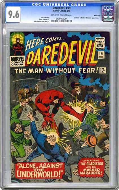 CGC Graded Comics - Daredevil #19 (CGC) - The Man Without Fear - Marvel - Alone Against The Underworld - The Gladiator - The Masked Marauder