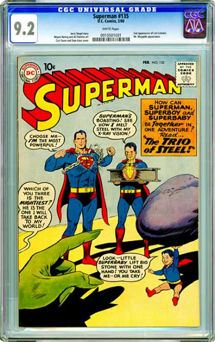 CGC Graded Comics - Superman #135 (CGC) - 92 - Diamond - Rock - Boy - Hand