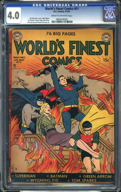 CGC Graded Comics - World's Finest Comics #51 (CGC) - Damsel In Distress - Dc Comics - Superheroes - Batman - Superman