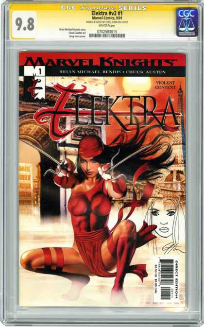 CGC Graded Comics - Elektra #v2 #1 (CGC) - Marvel Knight - Electra - Violent Content - Direct Edition - Woman