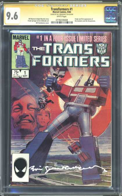 CGC Graded Comics - Transformers #1 (CGC) - Transformers - Optimus Prime - Marvel Comics - No 1 - Limited