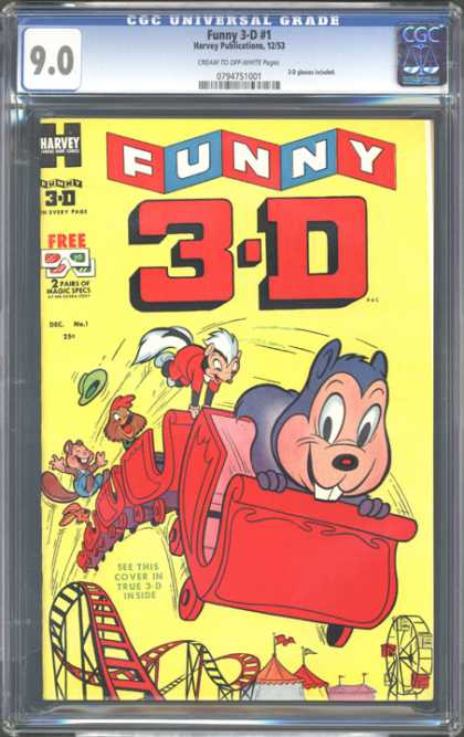 CGC Graded Comics - Funny 3-D #1 (CGC) - Harvey - 3-d - Free - Circus - Giant-wheeler