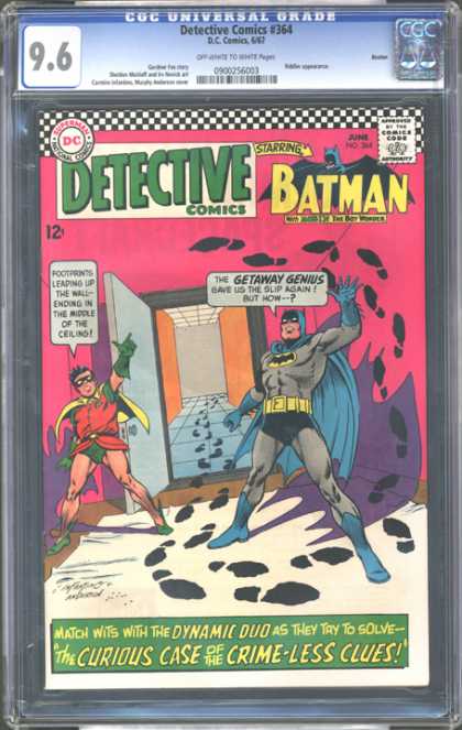 CGC Graded Comics - Detective Comics #364 (CGC) - Detective Comics - Batman - Robin - Foot Prints - The Curious Case Of The Crime-less Clues