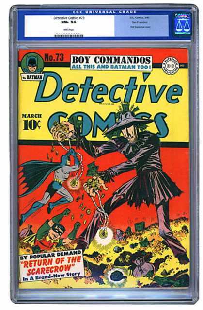 CGC Graded Comics - Detective Comics #73 (CGC) - Scarecrow - Batman - Robin - Money - Jewelry