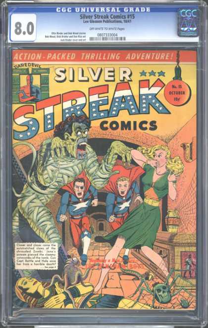 CGC Graded Comics - Silver Streak Comics #15 (CGC) - Daredevil - Mummy - Blonde Woman - Two Heroes - Egyptian Theme