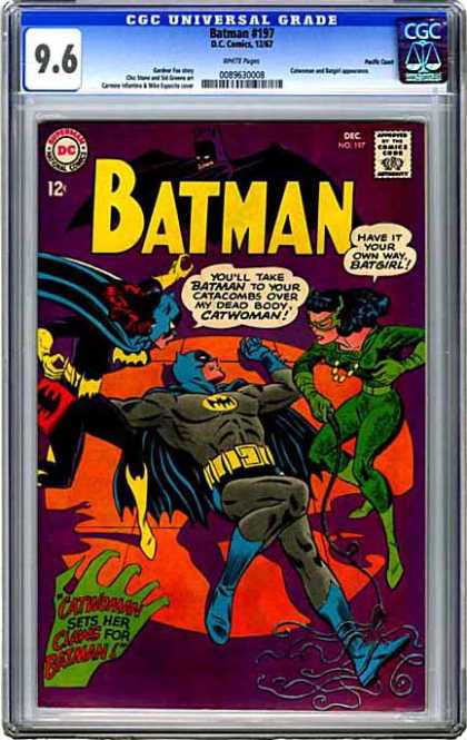 CGC Graded Comics - Batman #197 (CGC) - Batman - Batgirl - Catwoman - Fighting Over Batman - Villian Against Sidekick