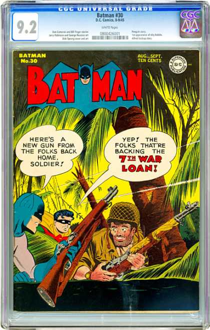 CGC Graded Comics - Batman #30 (CGC) - World War Ii Era - War Bonds - Marine - New Rifle - Jungle Of The Pacific Theater