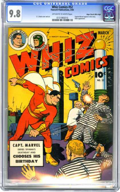 CGC Graded Comics - Whiz Comics #52 (CGC) - March - 10 Cents - Captain Marvel - Superhero - Weapon