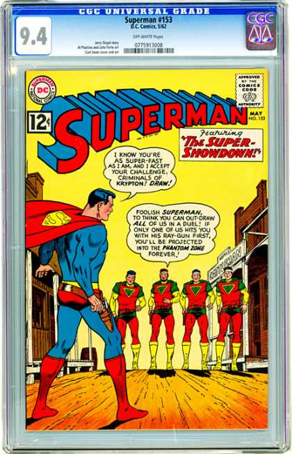 CGC Graded Comics - Superman #153 (CGC) - Superman - Approved By The Comics Code - Superhero - Superman National Comics - Phantom Zone