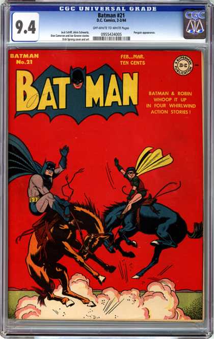 CGC Graded Comics - Batman #21 (CGC) - Super Heros - Whoop It Up - Whirlwind Action Storie - Masked Super Heroes - Super Heroes That Wear Capes