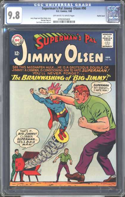 CGC Graded Comics - Superman's Pal Jimmy Olsen #90 (CGC) - Supermans Pal - Jimmy Olsen - Brainwashing - Punching - Misshapen Hulk