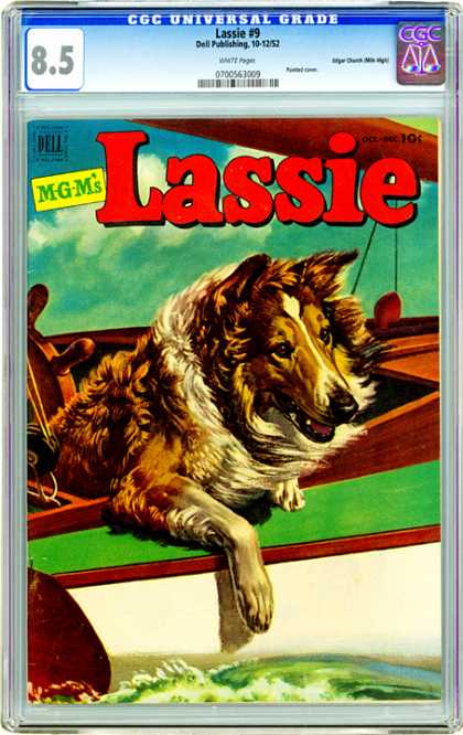 CGC Graded Comics - Lassie #9 (CGC) - Dog - Collie - Ship - Wheel - Water