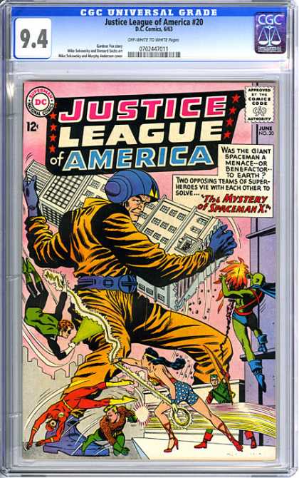 Justice League - Wonder Woman - Giant Spaceman - Magic Lasso - Fighting CGC Graded Comics - Justice League of America #20 (CGC) - Justice League - Wonder Woman - Giant Spaceman - Magic Lasso - Fighting