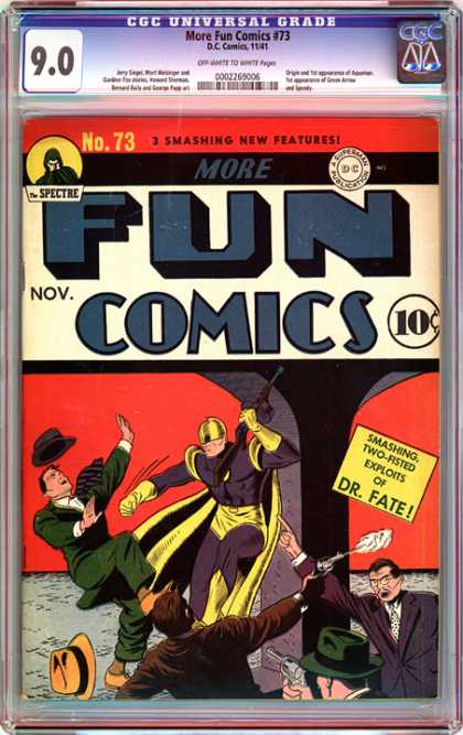 Sorcerer - Dr Fate - Two Fisted - Golden Age - Can You Esape Fate CGC Graded Comics - More Fun Comics #73 (CGC) - Sorcerer - Dr Fate - Two Fisted - Golden Age - Can You Esape Fate