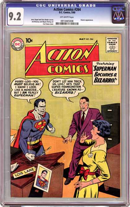 CGC Graded Comics - Action Comics #264 (CGC) - Superman - Bussiness Man - Lady - Table - Andry