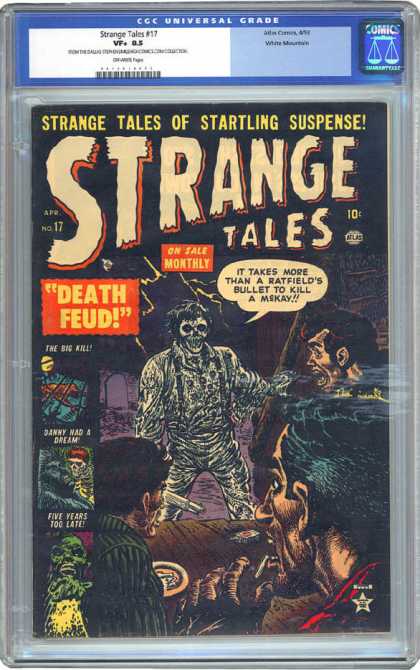 Strange Takes - Horror - Death Feud - Startling Suspens - Ratfield CGC Graded Comics - Strange Tales #17 (CGC) - Strange Takes - Horror - Death Feud - Startling Suspens - Ratfield