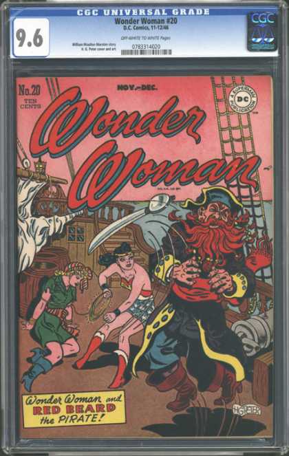 CGC Graded Comics - Wonder Woman #20 (CGC) - Wonder Woman - Dc - Pirate - Ship - Sword