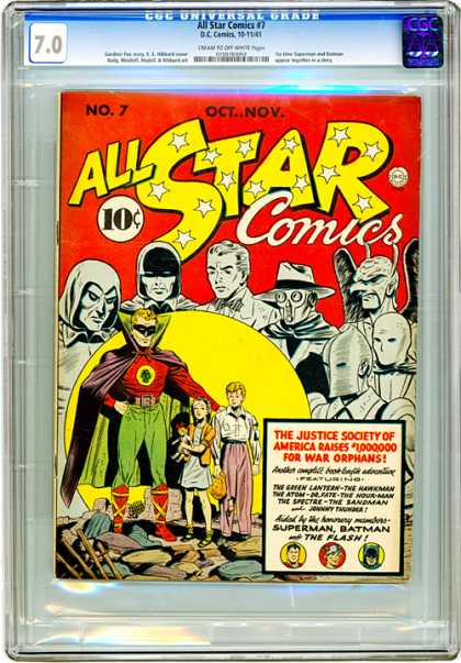CGC Graded Comics - All Star Comics #7 (CGC) - Justice Leauge Of America - Jla - Superman - Batman - The Flash