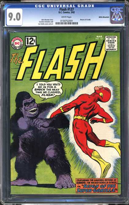 CGC Graded Comics - Flash #127 (CGC) - Super Gorilla - Shocking - Flash - Menancing - Battle
