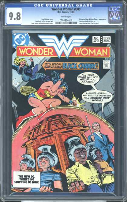 CGC Graded Comics - Wonder Woman #309 (CGC) - Wonder Woman - Black Canary - Men With Helmets On Heads - 60 An Issue - November Issue