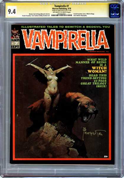 CGC Graded Comics - Vampirella #7 (CGC) - Sabertooth - Vampirella - Witch - Woman - Dager