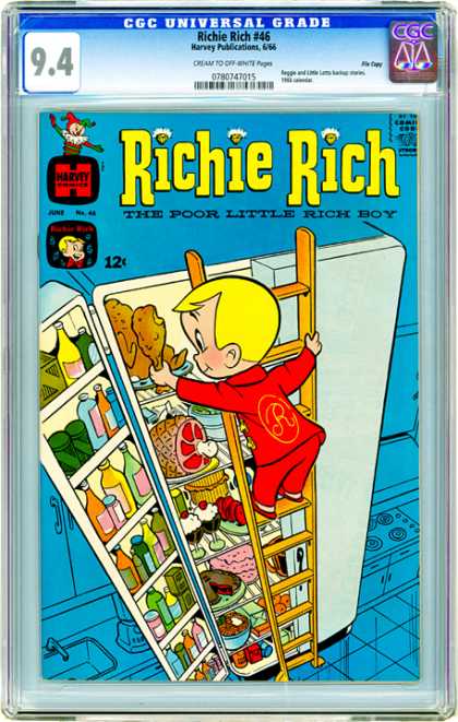 CGC Graded Comics - Richie Rich #46 (CGC) - Kitchen - Refrigerator - Harvey - Ladder - Open Door