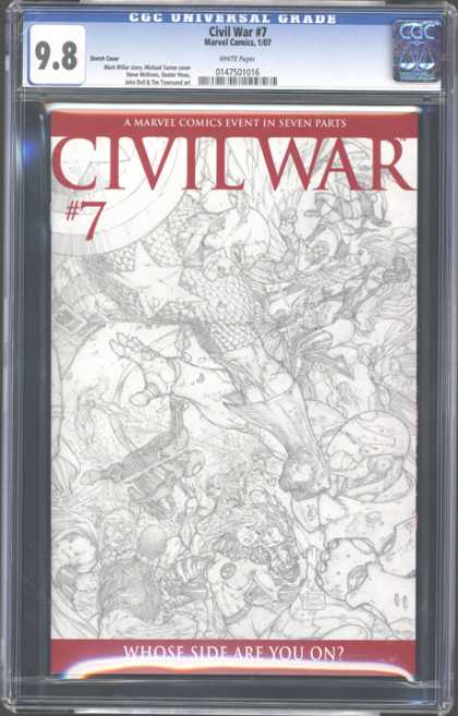 CGC Graded Comics - Civil War #7 (CGC) - Civil - War - Sketch - Black - White