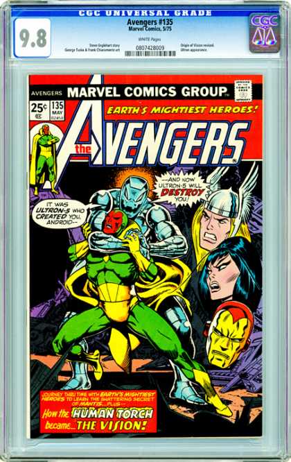 CGC Graded Comics - Avengers #135 (CGC) - Avengers - Superhero - Thor - Human Torch - Ultron-5