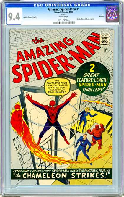 CGC Graded Comics - Amazing Spider-Man #1 (CGC) - Fantastic Four - Chameleon - Trapped - Spiderweb - Human Flame