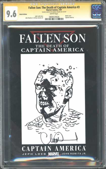 CGC Graded Comics - Fallen Son: The Death of Captain America #3 (CGC) - Fallen Son - Death - Drawing - Captain America - Dead