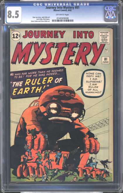 CGC Graded Comics - Journey Into Mystery #81 (CGC) - Mystery - Approved By The Comics Code - Monster - The Ruler Of Earth - Humans