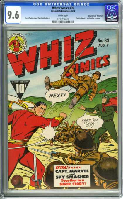 CGC Graded Comics - Whiz Comics #33 (CGC) - Whiz Comics 33 - Aug 7 - Capt Marvel - Spy Smasher - Super Story
