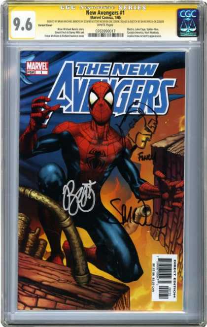 CGC Graded Comics - New Avengers #1 (CGC) - Marvel - Autographed - Spiderman - The New Avengers - Direct Edition