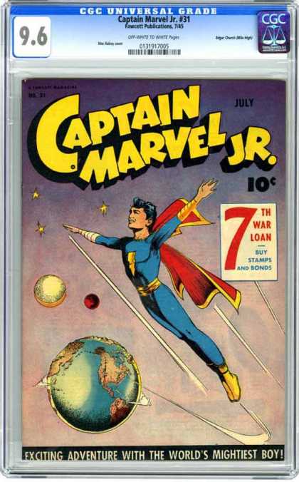 CGC Graded Comics - Captain Marvel Jr. #31 (CGC) - Captain Marvel Jr - July - Exciting Adventure - Space - Globe