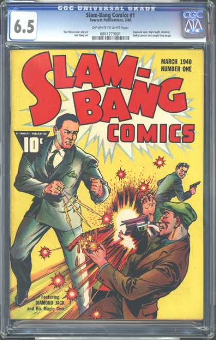 CGC Graded Comics - Slam-Bang Comics #1 (CGC) - Drop Your Weapon Its Diamond Jack - Jacks Return - Unstoppable Gem - Criminal Intent - Power Of The Stone