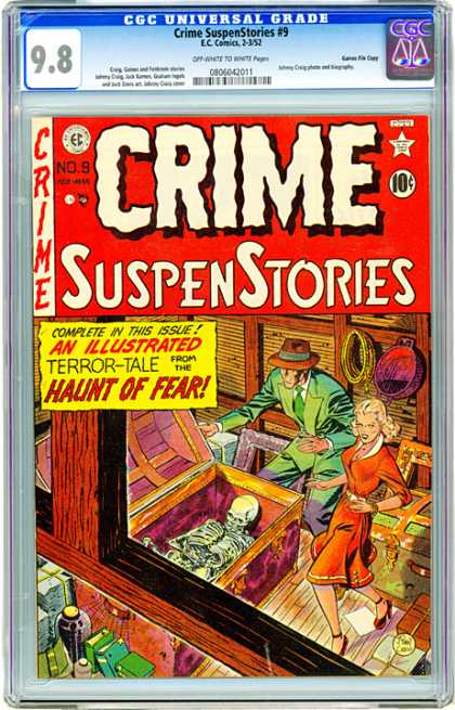CGC Graded Comics - Crime SuspenStories #9 (CGC) - Suspenstories - Crime - Corpse - Garret - Chest